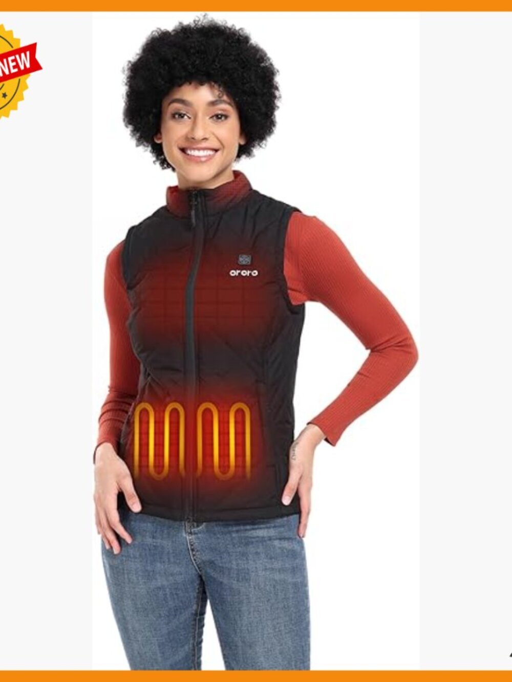 Lightweight Quilted Heated Vest USB-C Rechargeable Battery 10-Hour Warmth